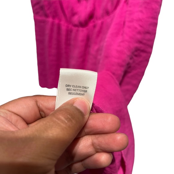 Rebecca Taylor Hot Pink Deep-V Chiffon Dress - Picture 11 of 12